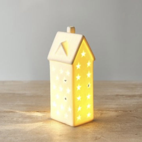 White ceramic Scandi LED light up house Nordic. Similar Neptuen and Charlested